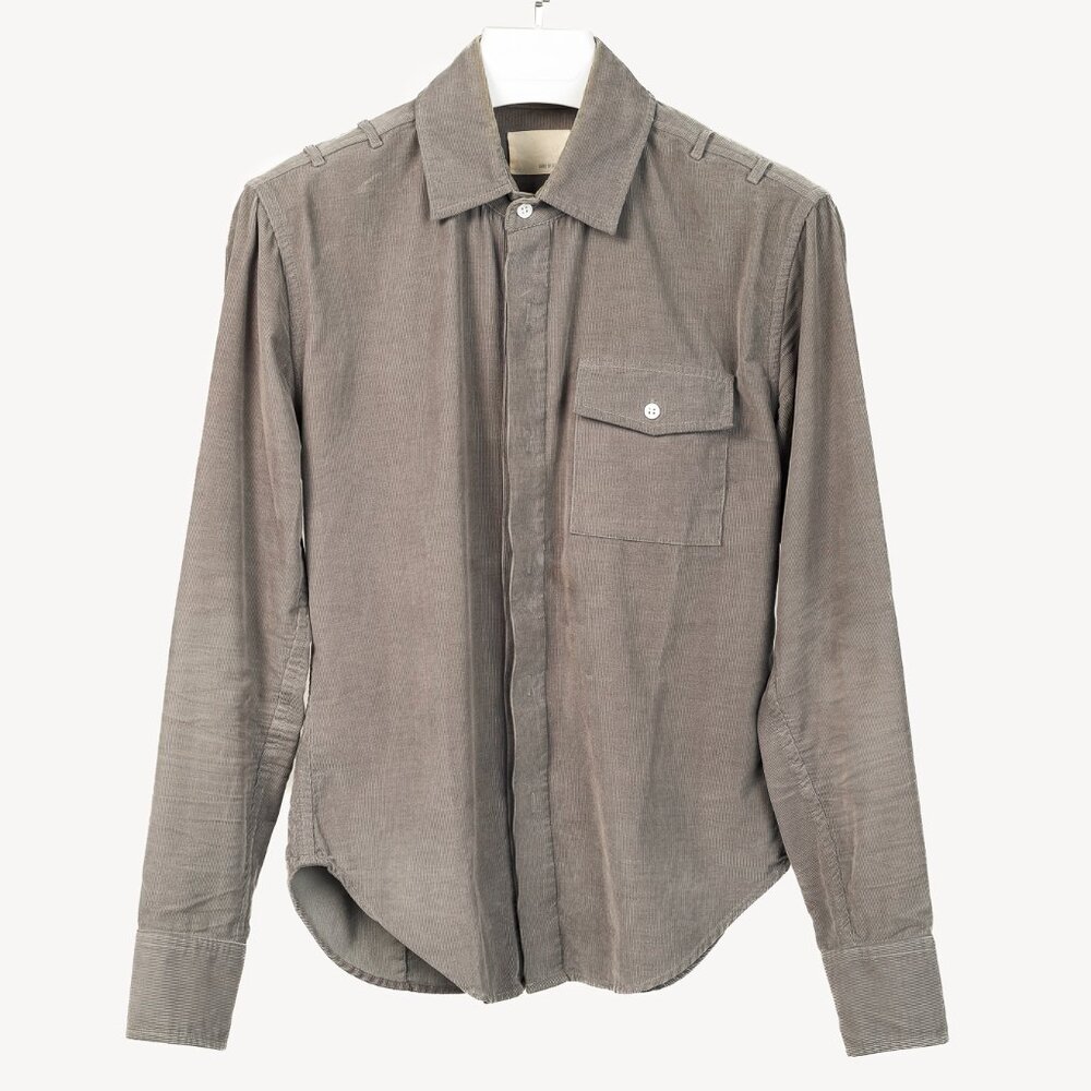 Band of Outsiders Grey Corduroy Button-Up Shirt